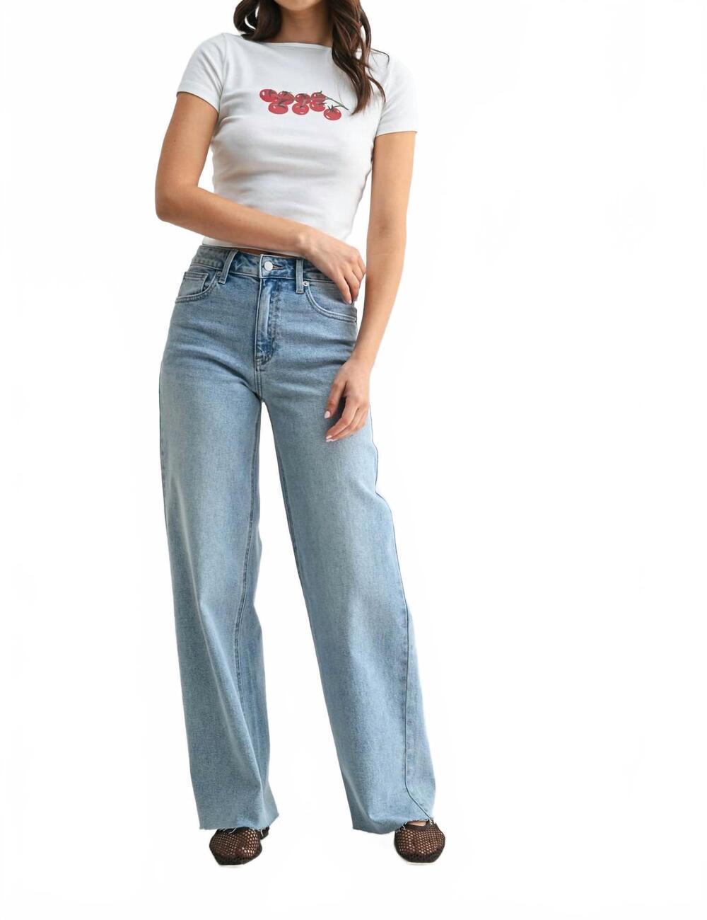 NEW JUST BLACK DENIM tall scissor cut wide leg jeans in blue